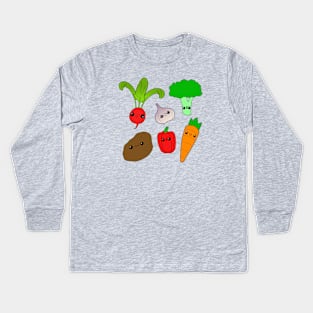 Chibi Veggies Kids Long Sleeve T-Shirt